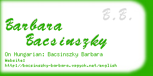 barbara bacsinszky business card